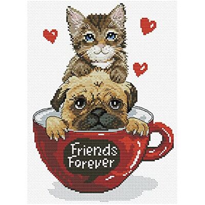 Pracht Creatives Hobby Ladybird Friends Forever Kit de punto de cruz (17,5 x 24,7 cm), diseño de animales Pracht Creatives Hobby Ladybird Friends Forever Kit de punto de cruz (17,5 x 24,7 cm), diseño de animales