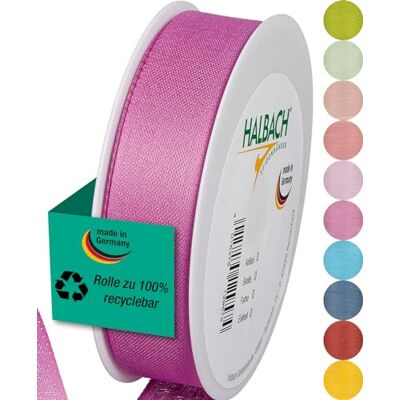 Halbach Seidenbänder Cinta de regalo Ancho 25 mm Longitud 25 m Cinta de lazo fabricada en Alemania Cintas de regalo en variedad de colores y anchos, perfecta para envolver y decorar, color: rosa Halbach Seidenbänder Cinta de regalo Ancho 25 mm Longitud 25 m Cinta de lazo fabricada en Alemania Cintas de regalo en variedad de colores y anchos, perfecta para envolver y decorar, color: rosa