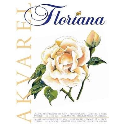 PLAY-CUT Floriana Papel de acuarela de 18 x 24 cm (blanco) Bloc de acuarela de 300 g/m2 con 20 hojas de papel de acuarela (25% algodón) Bloc de algodón para acuarelas PLAY-CUT Floriana Papel de acuarela de 18 x 24 cm (blanco) Bloc de acuarela de 300 g/m2 con 20 hojas de papel de acuarela (25% algodón) Bloc de algodón para acuarelas