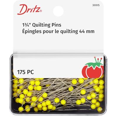 Dritz 3005 Pasadores para acolchar, 1-3/4 Pulgadas, Amarillo (175 Unidades) Dritz 3005 Pasadores para acolchar, 1-3/4 Pulgadas, Amarillo (175 Unidades)