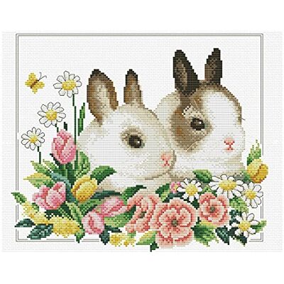 Pracht Creatives Hobby Ladybird Kit de punto de cruz (26,3 x 22,5 cm), diseño de conejitos de primavera Pracht Creatives Hobby Ladybird Kit de punto de cruz (26,3 x 22,5 cm), diseño de conejitos de primavera