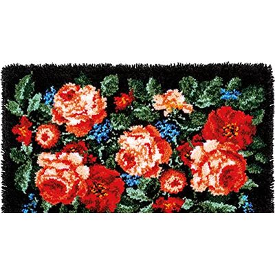Vervaco Gancho De Pestillo Alfombras De Habitacion Rosas DIY Manualidades Adultos Set Creativo Regalo Bordado Kit Principiantes ca. 70 x 44 cm Latch Hook Embroidery, Cotton, Multicolor Vervaco Gancho De Pestillo Alfombras De Habitacion Rosas DIY Manualidades Adultos Set Creativo Regalo Bordado Kit Principiantes ca. 70 x 44 cm Latch Hook Embroidery, Cotton, Multicolor