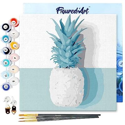 ART Mini Pintar por Números 20x20cm con marco para Adultos Piña Manualidades con pintura acrílica Kit Cuadro DIY completo ART Mini Pintar por Números 20x20cm con marco para Adultos Piña Manualidades con pintura acrílica Kit Cuadro DIY completo