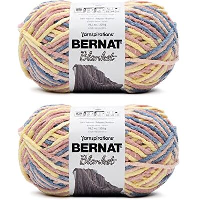 Bernat Manta de hilo de laguna rosa – 2 unidades de 300 g/10.5 oz – Poliéster – 6 súper voluminosos – 220 yardas – tejer o ganchillo Bernat Manta de hilo de laguna rosa – 2 unidades de 300 g/10.5 oz – Poliéster – 6 súper voluminosos – 220 yardas – tejer o ganchillo