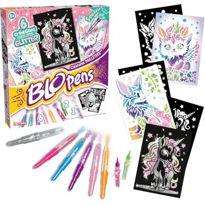 Lansay BLOPENS Criaturas con Purpurina Rotuladores Infantiles para soplar Desde 5 años Actividad Creativa con Plantillas Reutilizables y Efecto difuminado 6 Blopens + Pegamento Glitter Lansay BLOPENS Criaturas con Purpurina Rotuladores Infantiles para soplar Desde 5 años Actividad Creativa con Plantillas Reutilizables y Efecto difuminado 6 Blopens + Pegamento Glitter