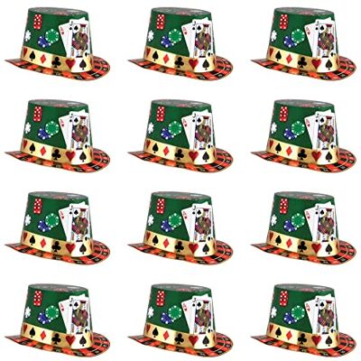 Beistle Casino Night Hi-Hats 12 Piezas, OSFM, Multicolor Beistle Casino Night Hi-Hats 12 Piezas, OSFM, Multicolor
