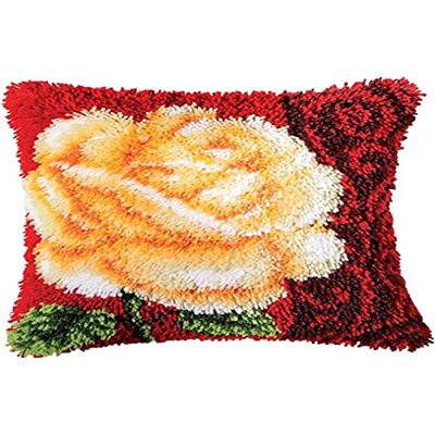 Vervaco Kit Cojin Gancho De Pestillo Cojin Decorativo Rosa Blanca DIY Manualidades Adultos Set Creativo Regalo Bordado Kit Principiantes ca. 40 x 40 cm Latch Hook Embroidery Vervaco Kit Cojin Gancho De Pestillo Cojin Decorativo Rosa Blanca DIY Manualidades Adultos Set Creativo Regalo Bordado Kit Principiantes ca. 40 x 40 cm Latch Hook Embroidery