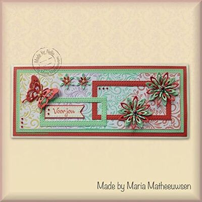 Nellie's Choice Troquel con Embossing Flores 9 x 21 cm Stamping Die Rectángulo para Tarjetas, Navidad, Scrapbooking, Manualidades, DIY Nellie's Choice Troquel con Embossing Flores 9 x 21 cm Stamping Die Rectángulo para Tarjetas, Navidad, Scrapbooking, Manualidades, DIY