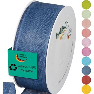 Halbach Seidenbänder Cinta de regalo Ancho 40 mm Longitud 25 m Cinta de lazo fabricada en Alemania Cintas de regalo en variedad de colores y anchos, perfecta para envolver y decorar, color: azul Halbach Seidenbänder Cinta de regalo Ancho 40 mm Longitud 25 m Cinta de lazo fabricada en Alemania Cintas de regalo en variedad de colores y anchos, perfecta para envolver y decorar, color: azul