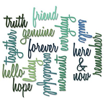 Sizzix Friendship Words Script by Tim Holtz Thinlits Plantilla de Troquelado(16 Unidades), diseño de Palabras Sizzix Friendship Words Script by Tim Holtz Thinlits Plantilla de Troquelado(16 Unidades), diseño de Palabras