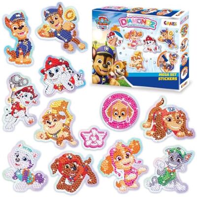 DIAMONDZ CRYSTAL PAINTING DIAMONDZ Paw Patrol Mega Set Pintura de Diamantes Niños – 12 Plantillas Pegatinas, kit pintura diamantes con Lápiz, Cera y Accesorios Manualidades Niños DIAMONDZ CRYSTAL PAINTING DIAMONDZ Paw Patrol Mega Set Pintura de Diamantes Niños – 12 Plantillas Pegatinas, kit pintura diamantes con Lápiz, Cera y Accesorios Manualidades Niños