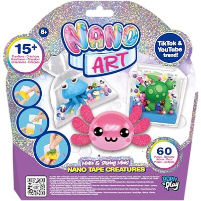 Born to Play Kit de criaturas creativas nano art de cinta, 15 creaciones, 60 elementos, 8 + Born to Play Kit de criaturas creativas nano art de cinta, 15 creaciones, 60 elementos, 8 +