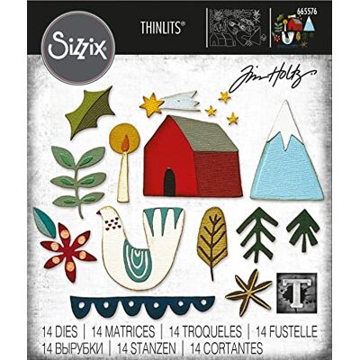 Sizzix Juego de Troqueles Thinlits 14PK Funky Nordic de Tim Holtz, , Mutlicolor, One Size Sizzix Juego de Troqueles Thinlits 14PK Funky Nordic de Tim Holtz, , Mutlicolor, One Size