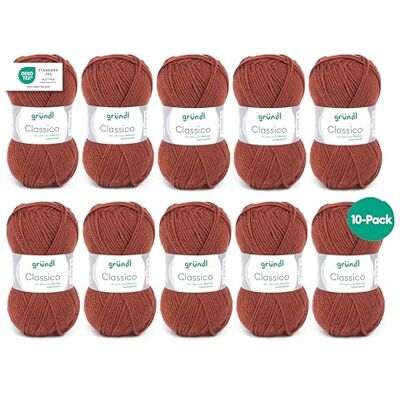 Gründl Classico Lana gruesa 10 ovillos de 50 g, Marrón medio Lana gruesa para tejer y ganchillo Hilo de punto suave y agradable para la piel 50 % lana merino, 50 % poliacrílico Gründl Classico Lana gruesa 10 ovillos de 50 g, Marrón medio Lana gruesa para tejer y ganchillo Hilo de punto suave y agradable para la piel 50 % lana merino, 50 % poliacrílico