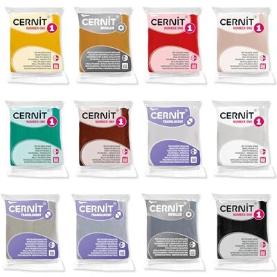 Cernit C – Paquete de 12 panes de pasta polímera, colores navideños, pasta de modelar n.º 1, 12 colores diferentes – Bloques de 56 g – DIY, adultos, creaciones de plastilina Cernit C – Paquete de 12 panes de pasta polímera, colores navideños, pasta de modelar n.º 1, 12 colores diferentes – Bloques de 56 g – DIY, adultos, creaciones de plastilina