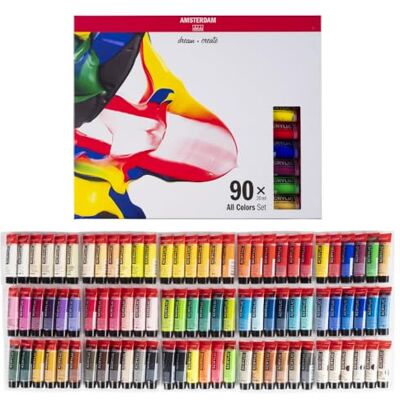 Amsterdam Standard Series Juego de pintura acrílica Juego completo de prueba (tubos de 90 x 20 ml) colores Amsterdam Standard Series Juego de pintura acrílica Juego completo de prueba (tubos de 90 x 20 ml) colores