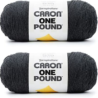 Caron One Pound Ovillo de hilo mezcla gris oscuro, paquete de 16oz/453.6g, acrílico, #4 estambre (mediano), 812 yardas, punto y ganchillo Caron One Pound Ovillo de hilo mezcla gris oscuro, paquete de 16oz/453.6g, acrílico, #4 estambre (mediano), 812 yardas, punto y ganchillo