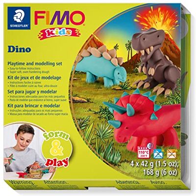 STAEDTLER KIT PASTA FIMO KIDS DINOSAURIOS , Modelos/colores Surtidos, 1 Unidad STAEDTLER KIT PASTA FIMO KIDS DINOSAURIOS , Modelos/colores Surtidos, 1 Unidad
