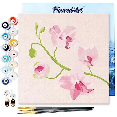 ART Mini Pintar por Números 20x20cm con marco para Adultos Orquídea 2 Manualidades con pintura acrílica Kit Cuadro DIY completo ART Mini Pintar por Números 20x20cm con marco para Adultos Orquídea 2 Manualidades con pintura acrílica Kit Cuadro DIY completo