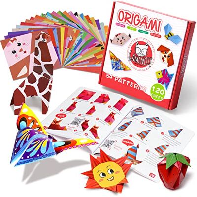 Gamenote Kit Origami para Niños 8-12, 54 Proyectos, 120 Hojas con Libro Papel de origami de doble cara con 54 proyectos, 120 hojas y guía paso a paso para principiantes de 5-8 años. Gamenote Kit Origami para Niños 8-12, 54 Proyectos, 120 Hojas con Libro Papel de origami de doble cara con 54 proyectos, 120 hojas y guía paso a paso para principiantes de 5-8 años.