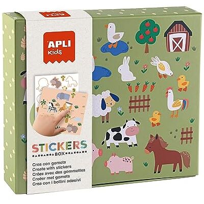 APLI Kids Juego de gomets en Caja de cartón, de temática Animales y su hábitat, Juego de Pegatinas para completar Las Ilustraciones APLI Kids Juego de gomets en Caja de cartón, de temática Animales y su hábitat, Juego de Pegatinas para completar Las Ilustraciones