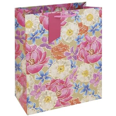 Eurowrap Fleurs, kraft, sac large 26,5x14x33 cm Paq de 6 Eurowrap Fleurs, kraft, sac large 26,5x14x33 cm Paq de 6