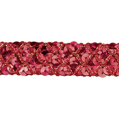 Prym Cinta de lentejuelas (20 mm, 25 m), color rojo Prym Cinta de lentejuelas (20 mm, 25 m), color rojo