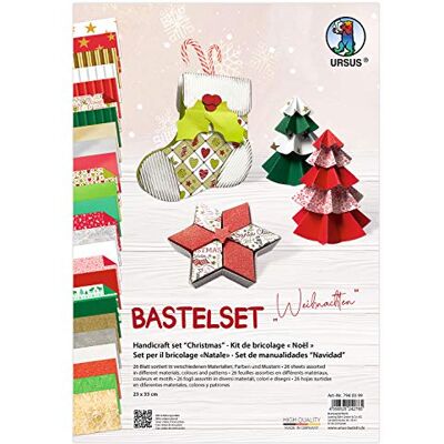Ursus Juego de Manualidades navideñas (26 Hojas, 23 x 33 cm, Varios Materiales, Colores y diseños) Ursus Juego de Manualidades navideñas (26 Hojas, 23 x 33 cm, Varios Materiales, Colores y diseños)