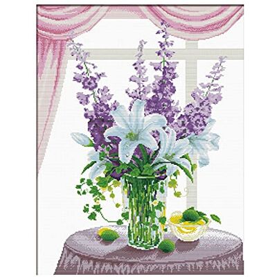Pracht Creatives Hobby Ladybird Kit de punto de cruz (48 x 63 cm), diseño de ramo de lirios Pracht Creatives Hobby Ladybird Kit de punto de cruz (48 x 63 cm), diseño de ramo de lirios