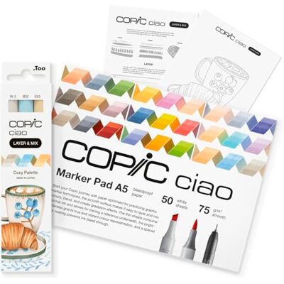 Set de Marcadores COPIC Ciao 3D Cozy Palette - Inicio, Ordenados por Color, 1.0 & 6.0 mm Set de Marcadores COPIC Ciao 3D Cozy Palette - Inicio, Ordenados por Color, 1.0 & 6.0 mm