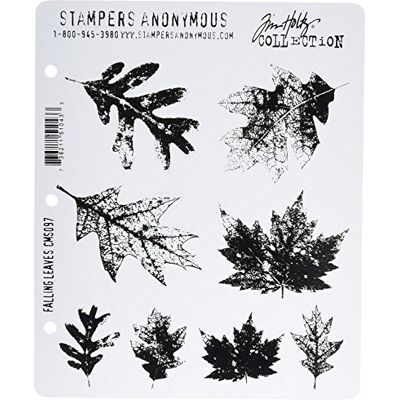 Stampers Anonymous Tim Holtz – Sellos para estampación (Falling Leaves Cling Die Set Stampers Anonymous Tim Holtz – Sellos para estampación (Falling Leaves Cling Die Set