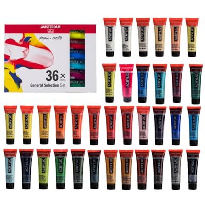 Amsterdam Estuche de pintura acrílica Serie Estándar 36x20ml Amsterdam Estuche de pintura acrílica Serie Estándar 36x20ml