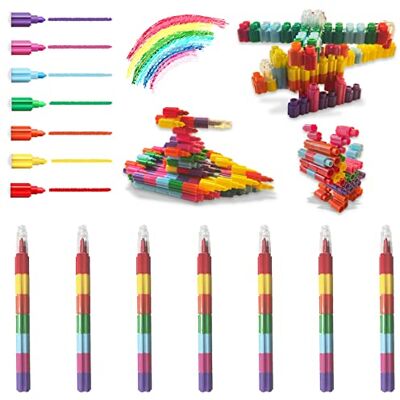 ICEPAPA , 7 Piezas Crayones Apilables, Ceras de Colores Para Niños, Ideales Como Regalos Invitados Cumpleaños o Detalles Para Alumnos Primaria (7 Colores en 1) ICEPAPA , 7 Piezas Crayones Apilables, Ceras de Colores Para Niños, Ideales Como Regalos Invitados Cumpleaños o Detalles Para Alumnos Primaria (7 Colores en 1)