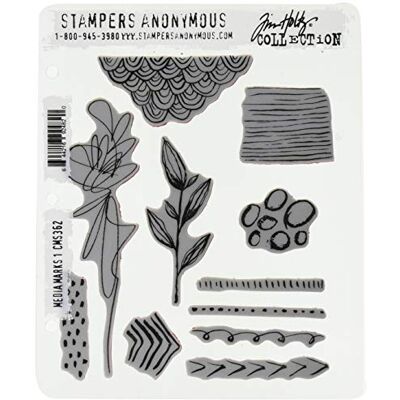 Stampers Anonymous Marks #1 Cling RBBR-Juego Sellos (MRK1), Marcas de Medios #1, Talla única Stampers Anonymous Marks #1 Cling RBBR-Juego Sellos (MRK1), Marcas de Medios #1, Talla única