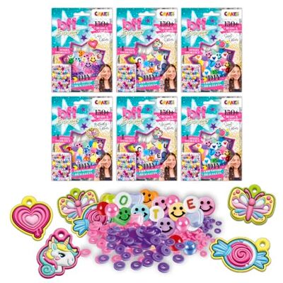 CRAZE BFF Beadys Bag 6er Pack Set de pulseras de la amistad, DIY Beadys Pulseras para hacer uno mismo, Set de manualidades para niños CRAZE BFF Beadys Bag 6er Pack Set de pulseras de la amistad, DIY Beadys Pulseras para hacer uno mismo, Set de manualidades para niños
