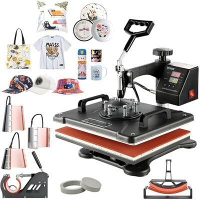 VEVOR 8 en 1 Prensa de Calor, Máquina de Transferencia de Calor de Tazas de 38 x 30 cm Máquina de Impresión de Calor con Pantalla LED Digital Color Negro para sombreros gorras camisetas tazas plato VEVOR 8 en 1 Prensa de Calor, Máquina de Transferencia de Calor de Tazas de 38 x 30 cm Máquina de Impresión de Calor con Pantalla LED Digital Color Negro para sombreros gorras camisetas tazas plato