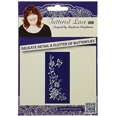 Tattered lace Delicado Detalle a Flutter de Mariposas, Color Plateado Tattered lace Delicado Detalle a Flutter de Mariposas, Color Plateado