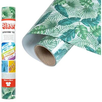 SISER ® Easypatterns PLUS Tropical Leaves, 30 cm x 0,5 m, vinilo termoadhesivo para personalizar ropa, accesorios y tapicería, material para manualidades SISER ® Easypatterns PLUS Tropical Leaves, 30 cm x 0,5 m, vinilo termoadhesivo para personalizar ropa, accesorios y tapicería, material para manualidades