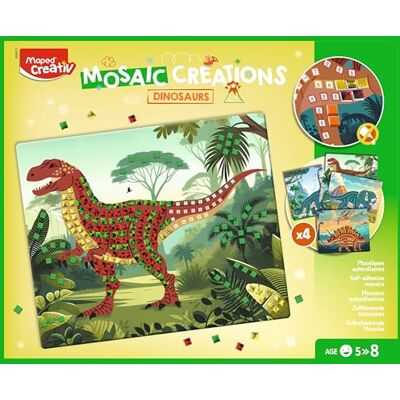 Maped Creativ Mosaic Creations Dinosaurios Kit de Mosaicos Adhesivos para Niños +5 Años, Manualidad Creativa con Tableros de Dinos y Pegatinas de Colores, Juego de Motricidad Fina y Concentración Maped Creativ Mosaic Creations Dinosaurios Kit de Mosaicos Adhesivos para Niños +5 Años, Manualidad Creativa con Tableros de Dinos y Pegatinas de Colores, Juego de Motricidad Fina y Concentración