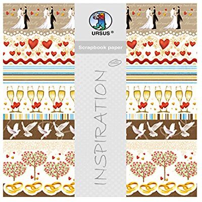 Ursus Premium Glitter Papel para Scrapbook (30,5 x 30,5 cm, 190 g/m², 5 Hojas, con precinto, Ambos Lados con Diferentes Motivos, Parte Delantera con Brillantina) Ursus Premium Glitter Papel para Scrapbook (30,5 x 30,5 cm, 190 g/m², 5 Hojas, con precinto, Ambos Lados con Diferentes Motivos, Parte Delantera con Brillantina)