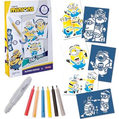 Lansay BLOPENS Minions Rotuladores para soplar Desde 5 años Kit Creativo Dibujo y Coloreado Infantil con Licencia Oficial con 7 Plantillas Reutilizables 6 Blopens Tapones Lavables Lansay BLOPENS Minions Rotuladores para soplar Desde 5 años Kit Creativo Dibujo y Coloreado Infantil con Licencia Oficial con 7 Plantillas Reutilizables 6 Blopens Tapones Lavables