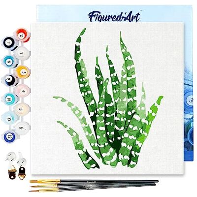 ART Mini Pintar por Números 20x20cm con marco para Adultos Planta grasienta Manualidades con pintura acrílica Kit Cuadro DIY completo ART Mini Pintar por Números 20x20cm con marco para Adultos Planta grasienta Manualidades con pintura acrílica Kit Cuadro DIY completo