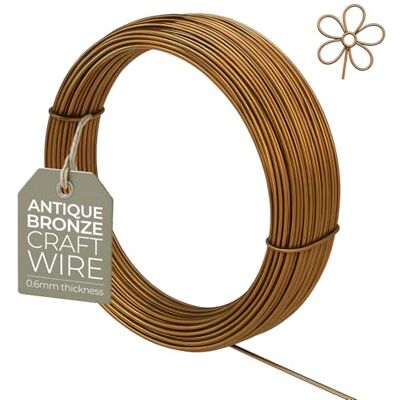 The Bead Shop Alambre De Cobre Chapado Bronce Antiguo 0,6 mm (22 Ga) x 10 m Antideslustre Para Bisutería, Escultura, Envolver, Manualidades Y DIY The Bead Shop Alambre De Cobre Chapado Bronce Antiguo 0,6 mm (22 Ga) x 10 m Antideslustre Para Bisutería, Escultura, Envolver, Manualidades Y DIY