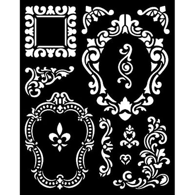 Stamperia International Marco grueso de la plantilla Alice, varios, 20 x 25 cm Stamperia International Marco grueso de la plantilla Alice, varios, 20 x 25 cm