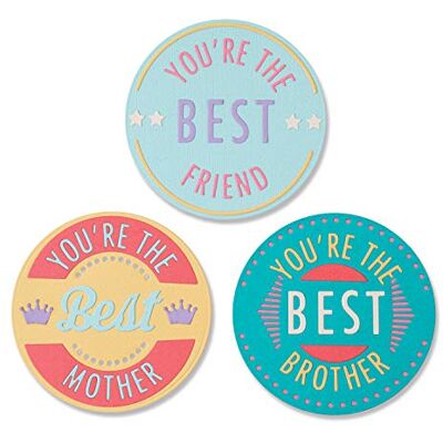 Sizzix Thinlits Juego de troqueles (18 unidades), diseño de You 're the Best de Jenna Rushforth Sizzix Thinlits Juego de troqueles (18 unidades), diseño de You 're the Best de Jenna Rushforth