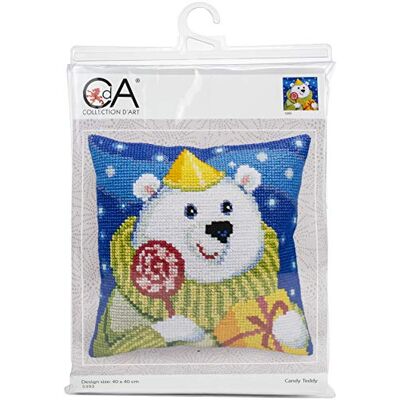 ART Embroidery Kits Kit de Punto de Aguja, Oso de Caramelo, Baumwolle Acrílico, Candy Teddy-Fondo acuático, talla única ART Embroidery Kits Kit de Punto de Aguja, Oso de Caramelo, Baumwolle Acrílico, Candy Teddy-Fondo acuático, talla única