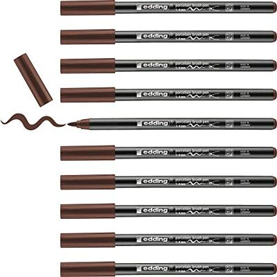 Edding 4200-07 Pack de 10 Rotuladores Pintar Porcelana Punta de Pincel Flexible 1-4mm Marrón Edding 4200-07 Pack de 10 Rotuladores Pintar Porcelana Punta de Pincel Flexible 1-4mm Marrón