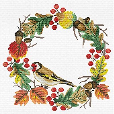Pracht Creatives Hobby Ladybird Kit de punto de cruz (29 x 28,6 cm), diseño de corona otoñal Pracht Creatives Hobby Ladybird Kit de punto de cruz (29 x 28,6 cm), diseño de corona otoñal