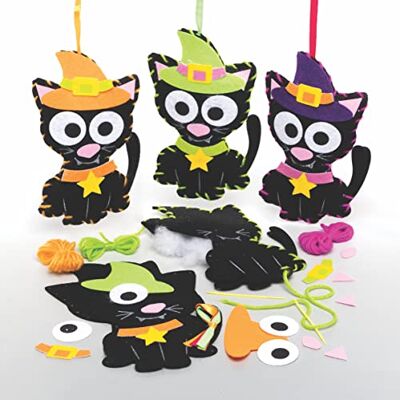 Baker Ross Kit de Costura Infantil Gato Brujo Paquete de 3, Kit Creativo Infantil, Costura para Principiantes Baker Ross Kit de Costura Infantil Gato Brujo Paquete de 3, Kit Creativo Infantil, Costura para Principiantes