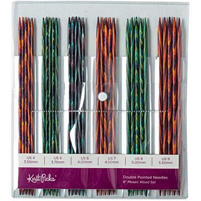 Knit Picks Juego de agujas de tejer de madera de doble punta (Mosaico de 8 pulgadas) Knit Picks Juego de agujas de tejer de madera de doble punta (Mosaico de 8 pulgadas)